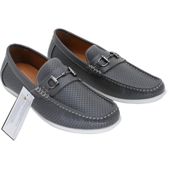 Aston Marc Perforated Driving Loafers Gray Slip-On Mens US 9.5M - Picture 4 of 6